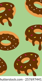 Donuts pattern background. Donuts illustration pattern. Donuts background. Perfect for fabric, textile, wallpaper, decor, illustration, print, packaging of products. SSTKbackgrounds