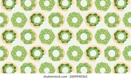 Donuts pattern background. Donuts illustration pattern. Donuts background. Perfect for fabrics, print, textile, wallpaper, and decor. SSTKbackgrounds 