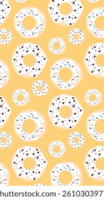 Donuts pattern background. Donuts illustration pattern. Donuts background. Perfect for fabrics, print, textile, wallpaper, and decor. SSTKbackgrounds 