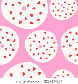 Donuts pattern. Vector illustration in cartoon flat style isolated on pink background