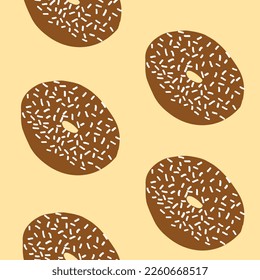 Patrón de donuts. Ilustración vectorial en estilo plano de caricatura aislado en el fondo
