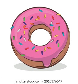 Vector De Ilustración Colorida Rosa Donuts