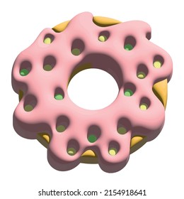 donuts con hielo rosa 3d
