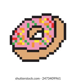 Donuts in pixel art style