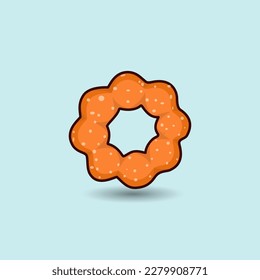 Donuts Premium Illustration Vector Drawn Design Set. Yummy delicious Cartoon Cafe Pink Happy Birthday Donuts Hi-Quality Minimal Holiday Latin American Food Vector Element.