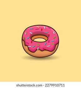 Donuts Premium Illustration Vektorgrafik Design Set. Yummy köstliche Cartoon Cafe Pink Happy Geburtstag Donuts Hi-Quality Minimal Urlaub Latin American Food Vector Element.
