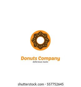 Donuts restaurant Logo Design Vector. Flat Style