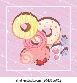 Donuts mit dem Thema "Süßes Essen"