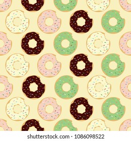 Donuts seamless pattern background. 