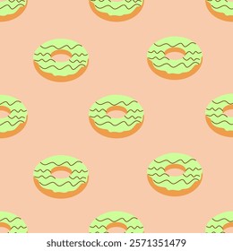 Donuts seamless pattern background. Donuts illustration pattern. Donuts background. Perfect for fabric, textile, wallpaper, decor, print or packaging. SSTKbackgrounds