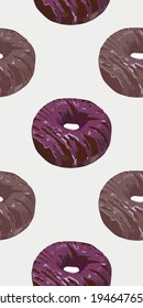 donuts seamless pattern. chocolate, blueberry, currant,  berry sauces. dessert. delicious, yummy, kawaii. print for fabric, menu design, cover. confectionery, bakery. vector eps 10