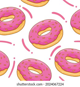 donuts seamless pattern in flat design style