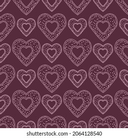 Donuts seamless pattern. Sweet food in the doodle style. Design for fabric print, bakery