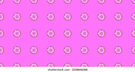 Donuts seamless pattern. Vector background from sweet pastries for design. Pastry concept.