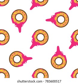 Donuts seamless pattern. Vector flat design for textiles. Vector abstract pattern