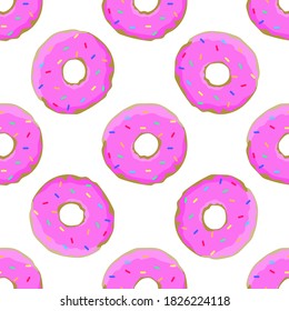 Donuts seamless pattern, vector illustration