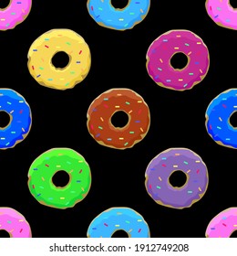 donuts seamless pattern, vector illustration