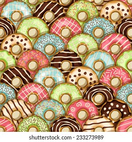 donuts seamless pattern - vector illustration. eps 10