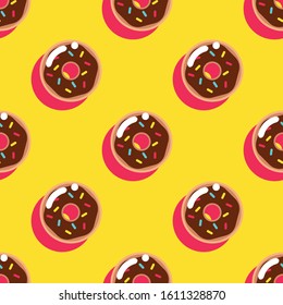 Donuts seamless vector food modern flat pattern