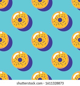 Donuts seamless vector food modern flat pattern