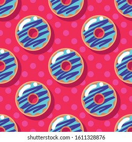 Donuts seamless vector food modern flat pattern