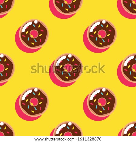 Donuts seamless vector food modern flat pattern