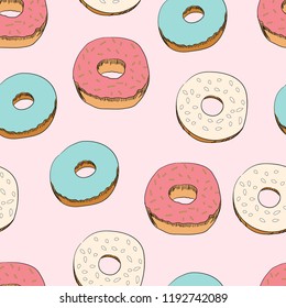 Donuts seamless vector pattern