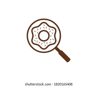 Donuts Search logo design vector template, Bakery logo concept, Creative icon symbol