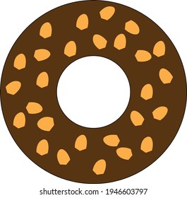 Serie de donuts, vector de donuts con nueces de almendra
Bien por los íconos de los amantes de los donut en el mundo