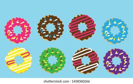 Donuts set Colorfull Flat Illustration