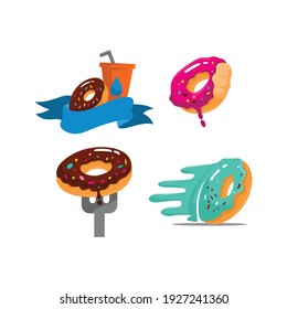 donuts with several variations  Set Color Draw Design Template illustration  