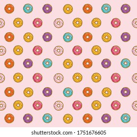Donuts shop elements, isolated colored pattern, sweet shop, pattern  vector donuts collection