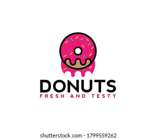 Donuts shop logo vector icon