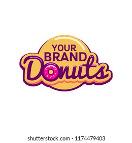 Donuts shop vector lettering logo
