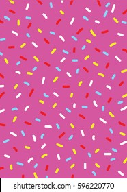 Donuts Sprinkles texture Pink background 
