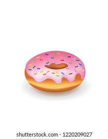 Donuts with sprinkles, vector