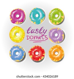 Donuts . Stock vector illustration