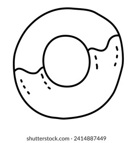 donuts of summer doodles icon set