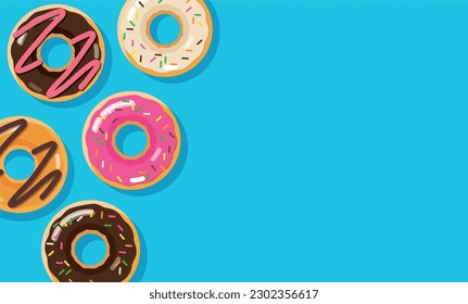 Donuts süßer Nachtisch-Hintergrund, Vektorgrafik