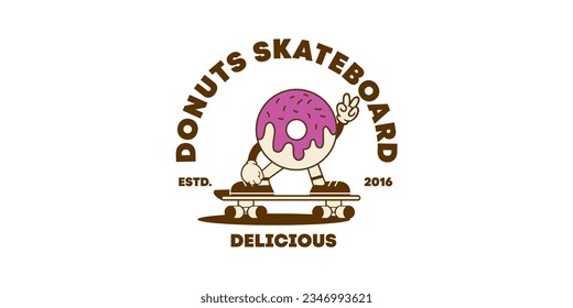 logotipos planos de vectores de patineta dulce 