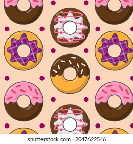 Donuts, sweets pattern vector graphics