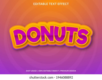 Donuts Text Effect Template Design Use Stock Vector (Royalty Free ...