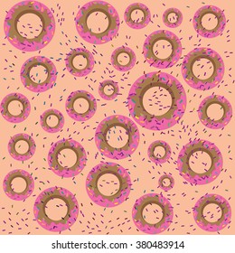 Donuts texture. Vector illustration.