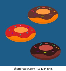 donuts with topping  vector illustration