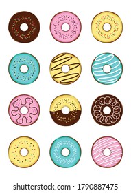 Donuts with a variety of delicious flavors