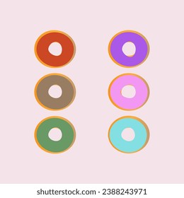 Donuts with various flavors and various attractive colors