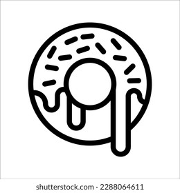 Donuts vector icon in linear, outline icon isolated on white background.