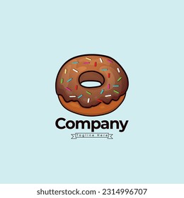 Ilustración del logotipo del icono del vector del burro. Donuts de fresa, Icono Donuts El Concepto De Diseño De Comida Blanco Aislado. Elementos Premium Con Vector Colorido Y Único.