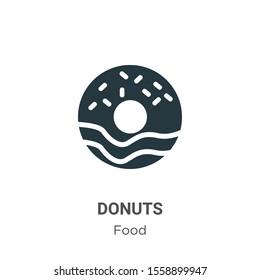 Donuts vector icon on white background. Flat vector donuts icon symbol sign from modern food collection for mobile concept and web apps design.