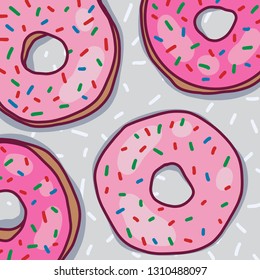donuts. vector illustration. 